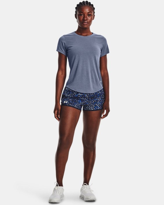 Women's UA Fly-By 2.0 Printed Shorts, Navy, pdpMainDesktop image number 2